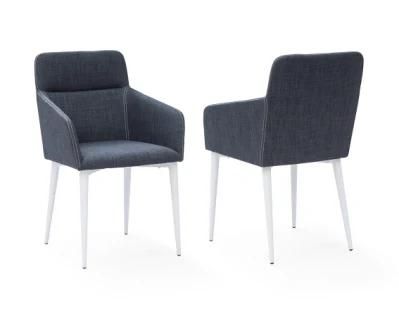 Modern Armrest Office Living Room Metal Fabric Leisure Dining Chair