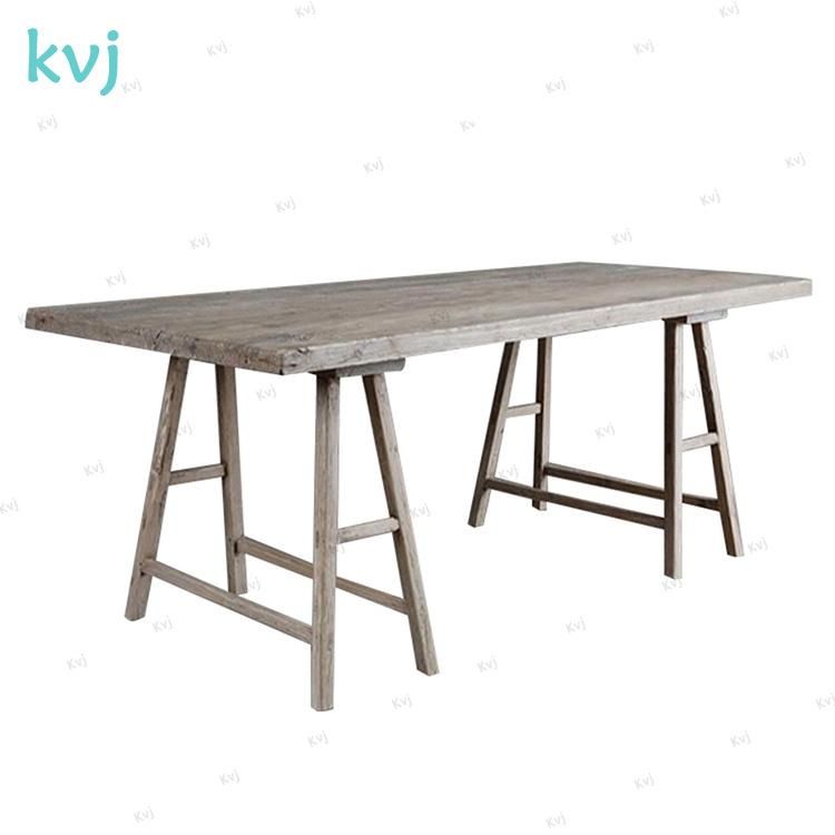 Kvj-7226 Rectangle Vintage Rustic Simple Reclaimed Wood Dining Table