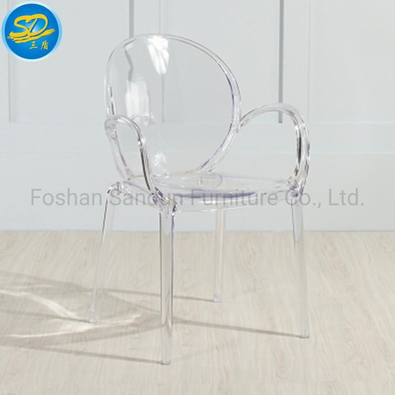 Modern Leisure Style Crystal Wedding Event Clear PC Resin Chair for Outdoor Use