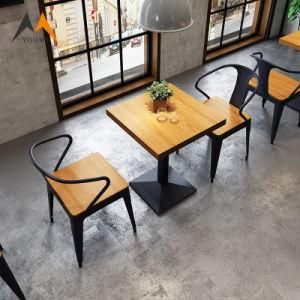 Durable Modern Metal Black Dining Room Furniture Cafe Chairs and Tables