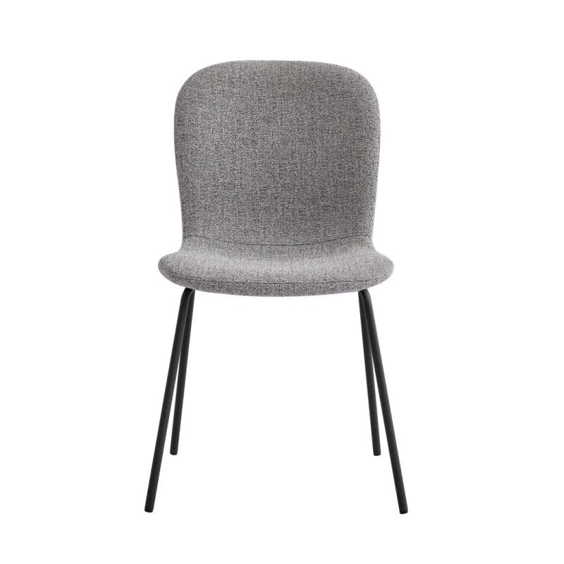 Dining Room Furniture Metal Leg Ergonomic Grey Velvet Dining Chair