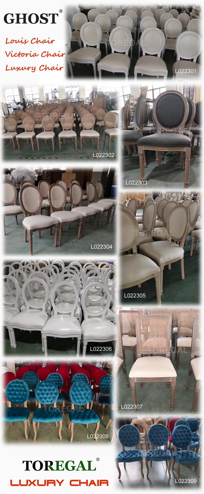 French Antique Wood Louis Xiv Oval Back Living Room Dining Chairs