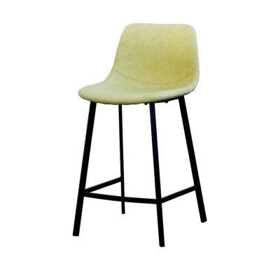 Nordic Fashion Bar Chair Simple Backrest Height Kitchen Stools Modern Coffee Tables High Chair Metal PU Bar Table and Chairs