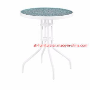 Footpad Protect Tempered Dining Table with Round Glass