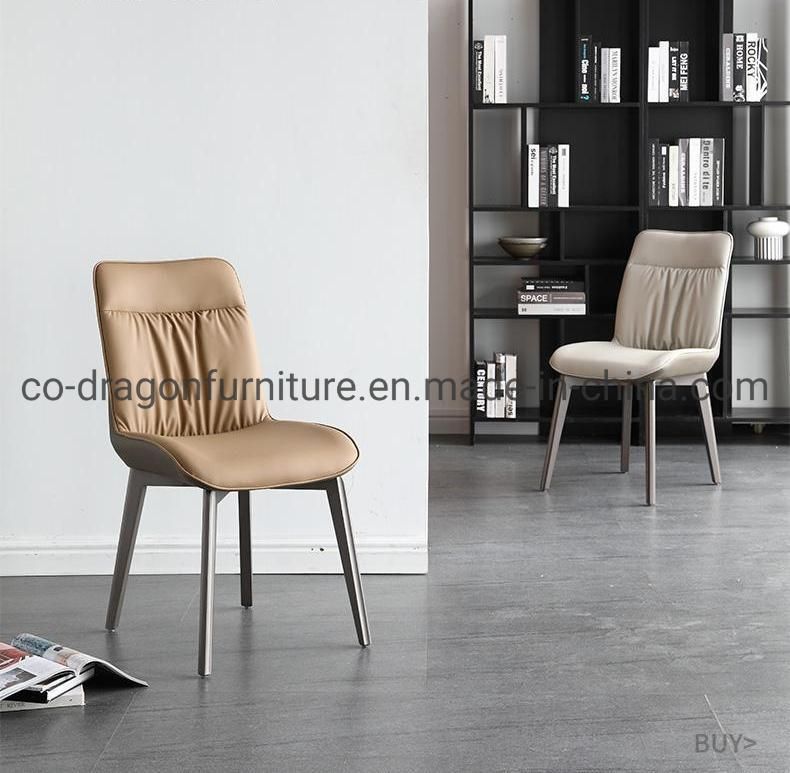 Modern Dining Furniture Solid Wood Leather High Back Dining Chair