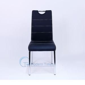 Modern High Quality Leather Black Upholstered Chair Outdoor Dining Chair