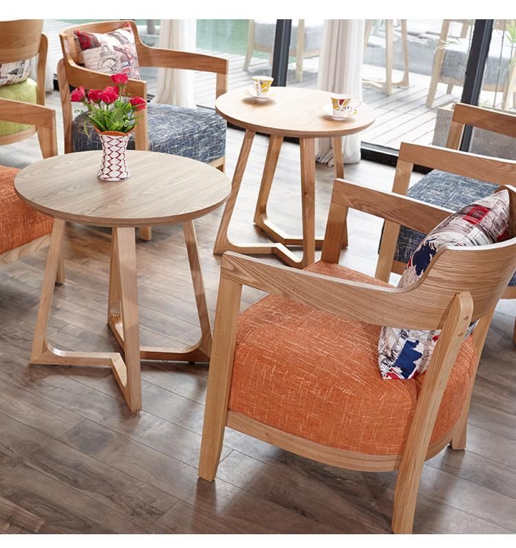 Multiple Colorful Armrest Wood Western Restaurant Chair Wooden Dining Chair Cafe Bar Milk Tea Shop Furniture