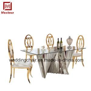 Special Shape Stainless Steel Dining Table and Dining Chair Set