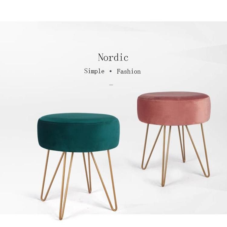 2022 Factory Sale Sitting Room Coffee Table Nordic Household Low Stool Velvet Sofa Footstool Industrial Stool