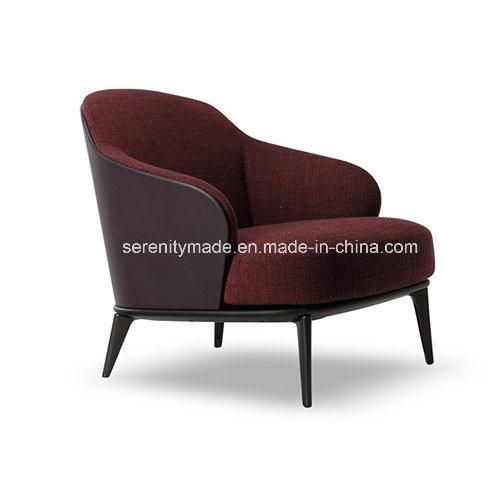 Five Star Hotel Elegant Tub Upholstered Sofa Arm Chair with Wood Legs
