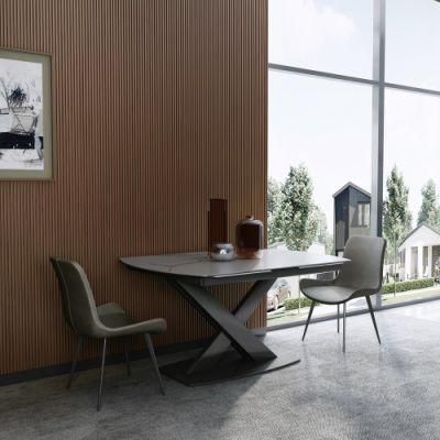 Wholesale Modern Home Restaurant Black Marble Dining Table Luxury Dining Room Furniture Set.