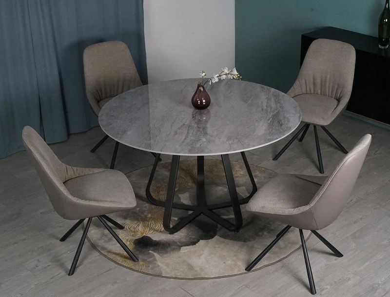 Modern Style Best Selling Low Price Metal Frame Marble Dining Table