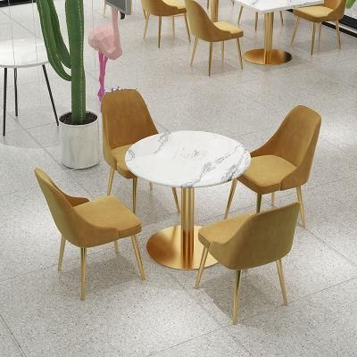 Luxury Fabric Metal Gold Legs Modern Dining Chair for Dining Table