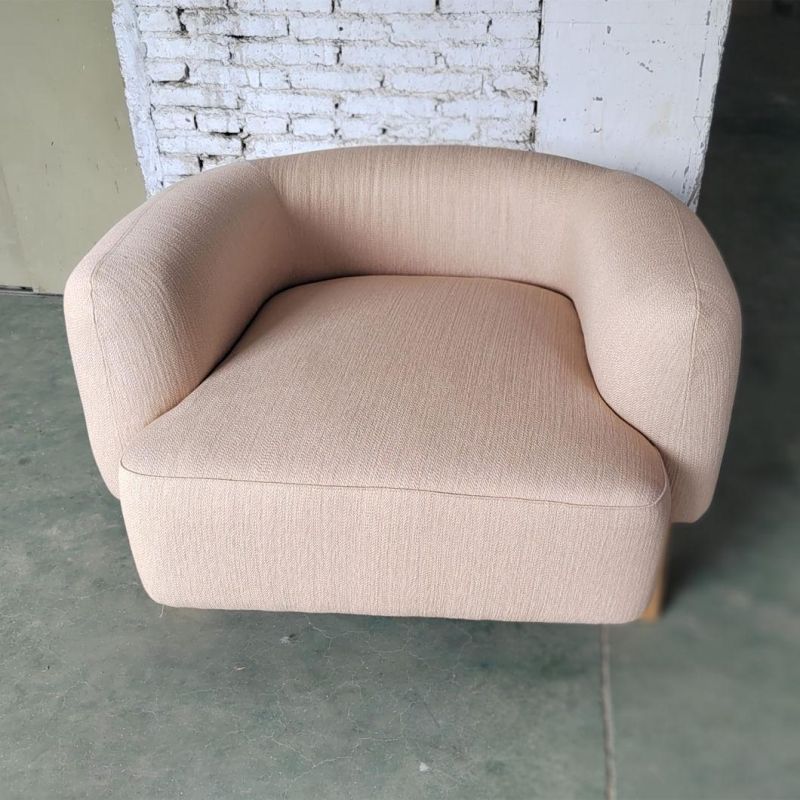Living Room Single Sofa Pink Upholstery Lounge Chairs