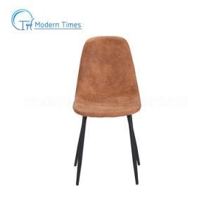 Modern Minimalist Nordic Style Velvet Seat Black Painted Legs Outdoor Dining Chair