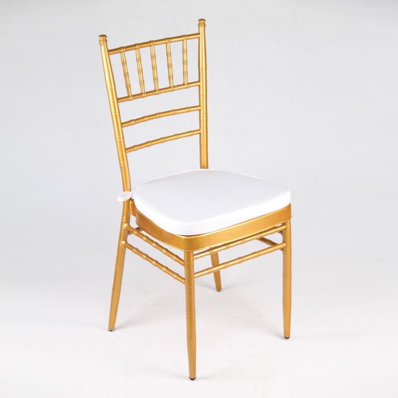 Gold Color Aluminum Metal Chiavari Hotel Dining Chairs