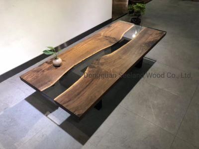 Saw Edge Walnut Solid Wood Table Top /Epoxy Resin Table / Natural Wood Table / Countertop/ Wood Dining Table
