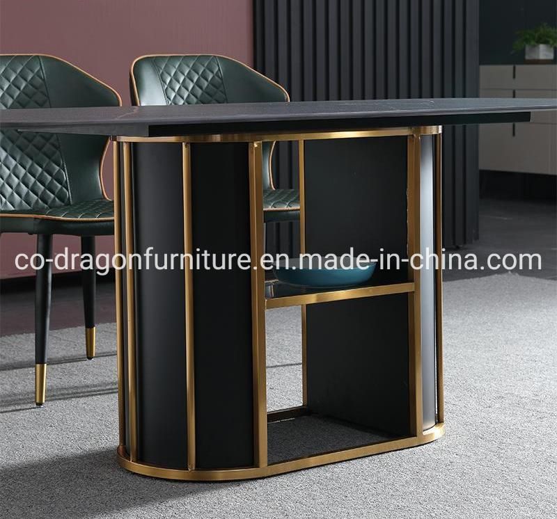 Modern Home Furniture Two Layers Dining Table with Marble Top
