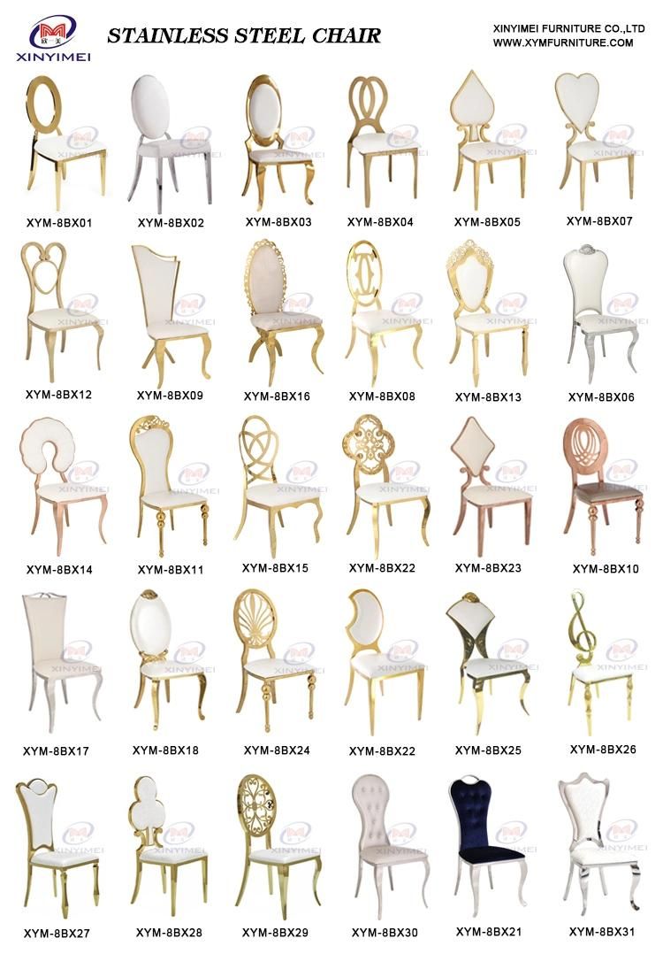 Elegant Design Event Furniture Gold Banquet Stainless Steel Chair