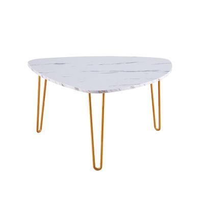 Special Offer White Glossy Round Solid Wood Coffee Table with Solid Three Leg