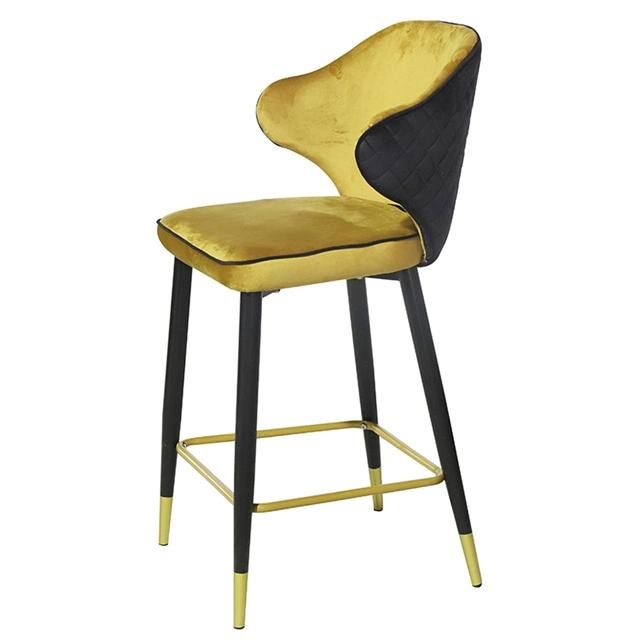 Nordic Design Deluxe Velvet Gold Bar Chair Superior