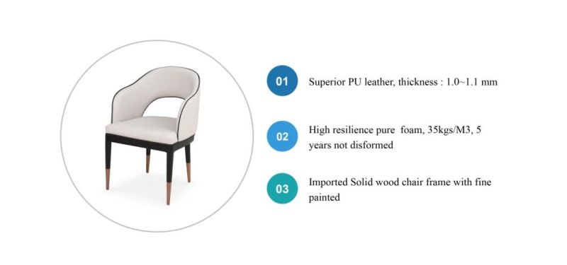 Zode Modern Style Simple Home Leather Dining Chairs for Living Room