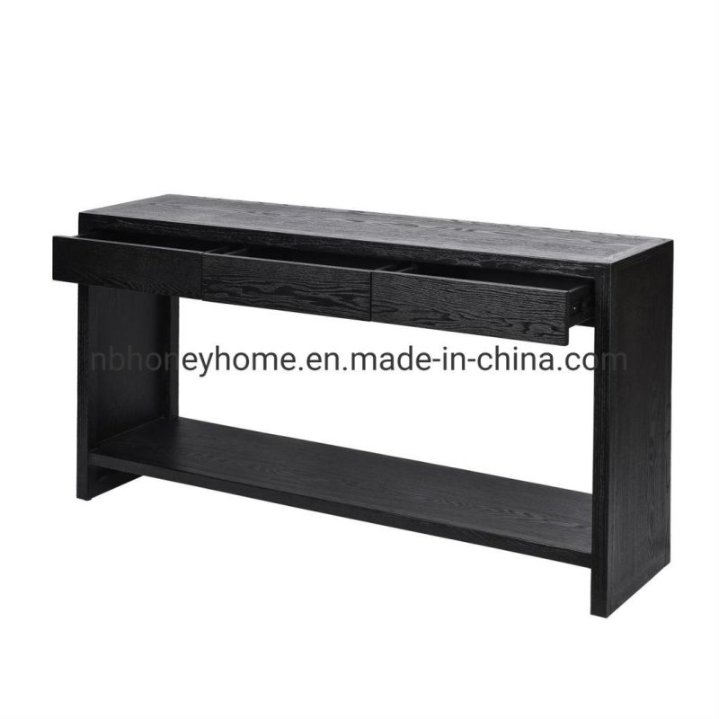 Nordic Design Black Oak Dining Living Room Console Table