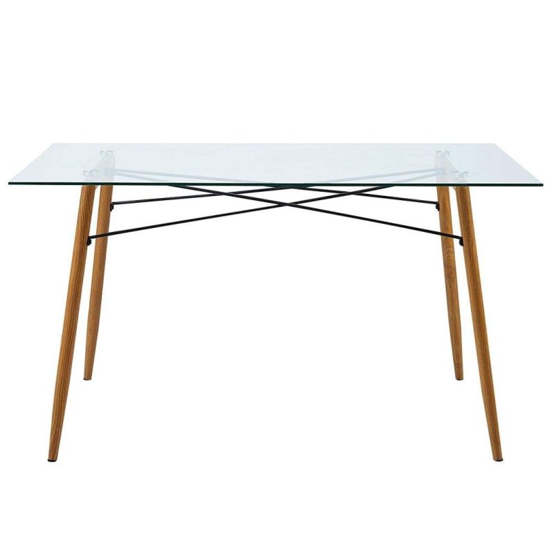 Free Simple Cheap Modern Hot Sale Dining Room Furniture Restaurant Glass Dining Table