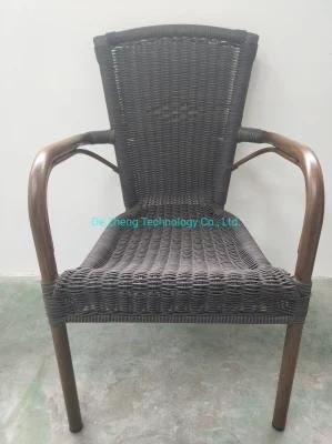 European Style UV Resistant High Back Outdoor PE Rattan Chair for Restaurant Hotel