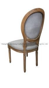 Solid Wood Dining Chair Round Wood Brushed Distressed Chair
