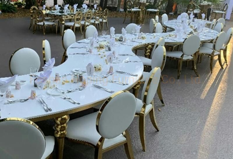Modern Event Furniture Hotel Wedding Chair Throne Chairs Banquet Dining Table and Chair Sets Custom Made Square Glass Dining Sets