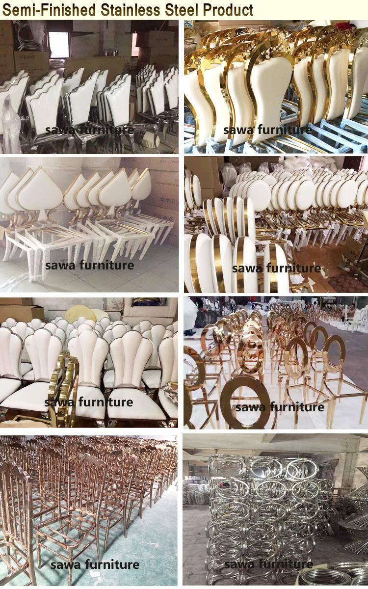 Wholesale White Metal Stacking Wedding Chairs with PU Leather