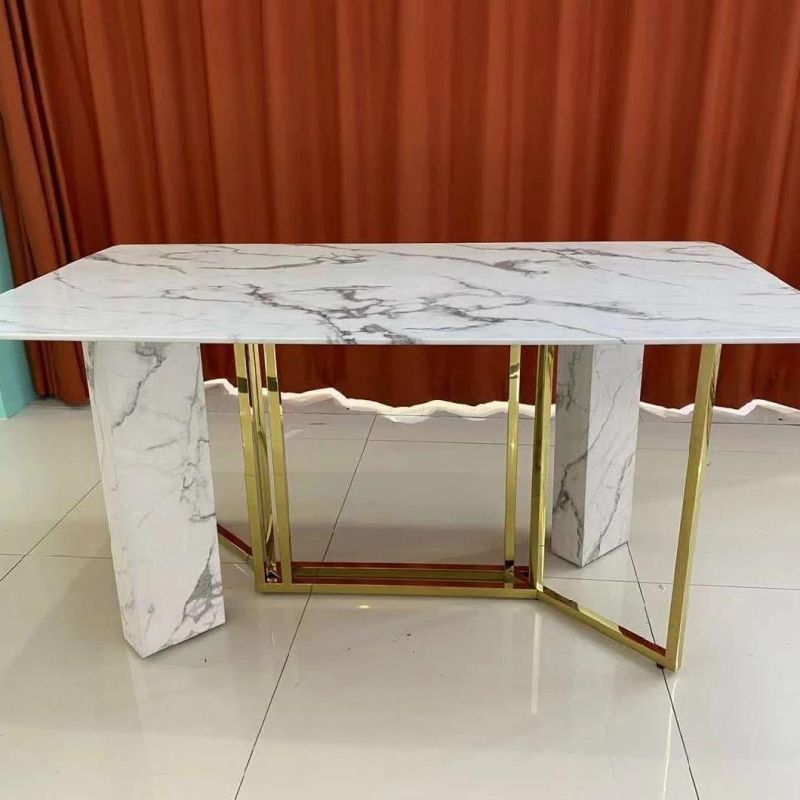 Luxury Design Marble Top Dining Table Set Dining Room Furniture Table