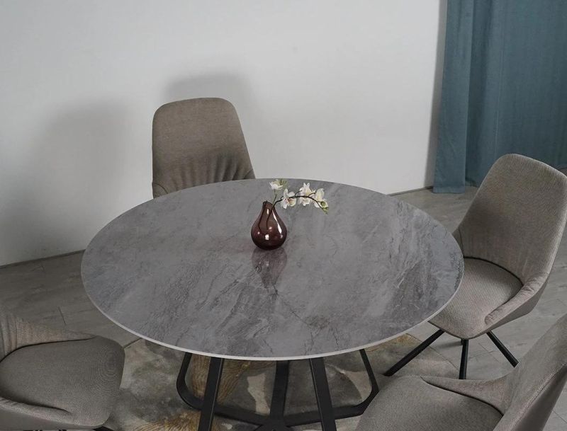 Modern Style Best Selling Low Price Metal Frame Marble Dining Table