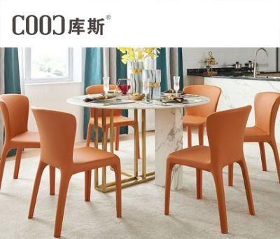 New Design Home Furniture Modern Brown PU Dining Two Chair