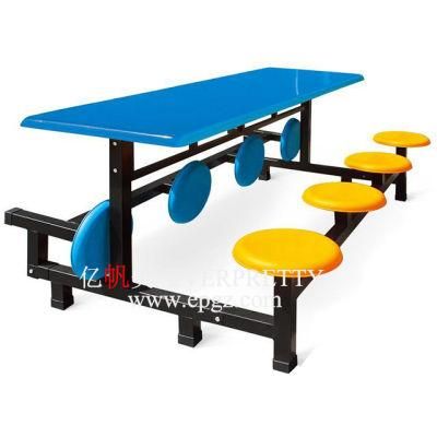 Folding Dining Table and Stool for Canteen or Restaurant