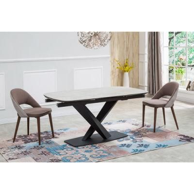 Extension Glass Dining Table for Restaurant