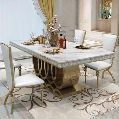 Fashion Design Luxury Chinese Dining Room Restaurant Golden Stainless Steel Dining Chair