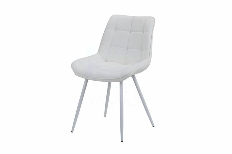 Manufacture PU or Fabric Leather Dining Chair Chrome Z Shape Dinig Chair