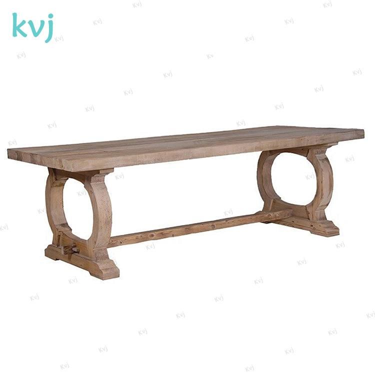 Kvj-7215 Antique Rustic Reclaimed Solid Wood Rectangle Dining Table