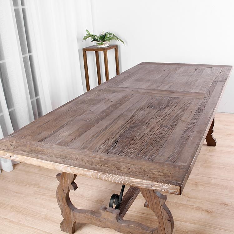 Kvj-7225 Rustic Rectangle French Reclaimed Wood Dining Table