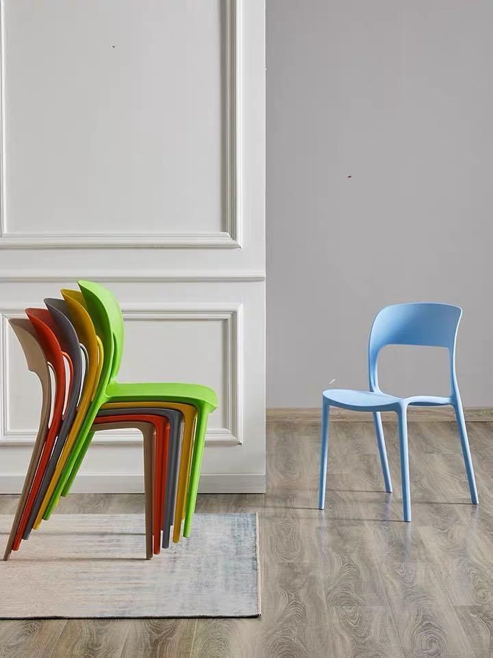 Restaurant Cafeteria Furniture Stackable PP Plastic Minimalist Dining Chair