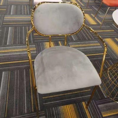 Nordic Stylish Fabric Dining Chairs with Metal Legs