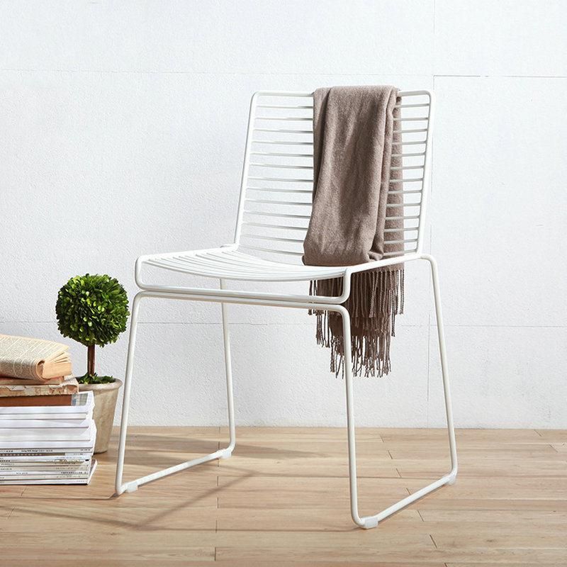 Fashion Minimalism Style Steel Frame Dining Chair for Outdoor Furniture