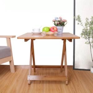 Wood Folding End Table Couch Table Bamboo Side Table with Serving Tray