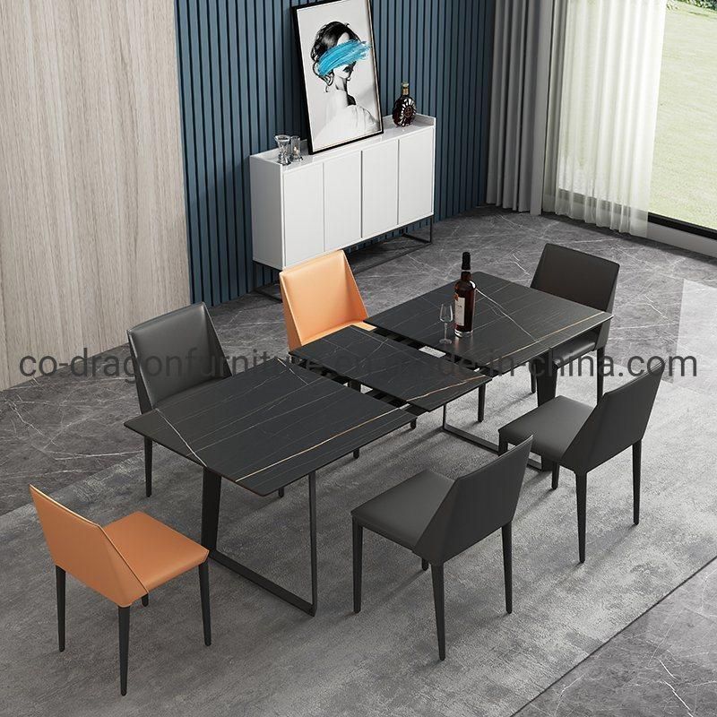 Modern Design Living Room Furniture Steel Frame Marble Dining Table