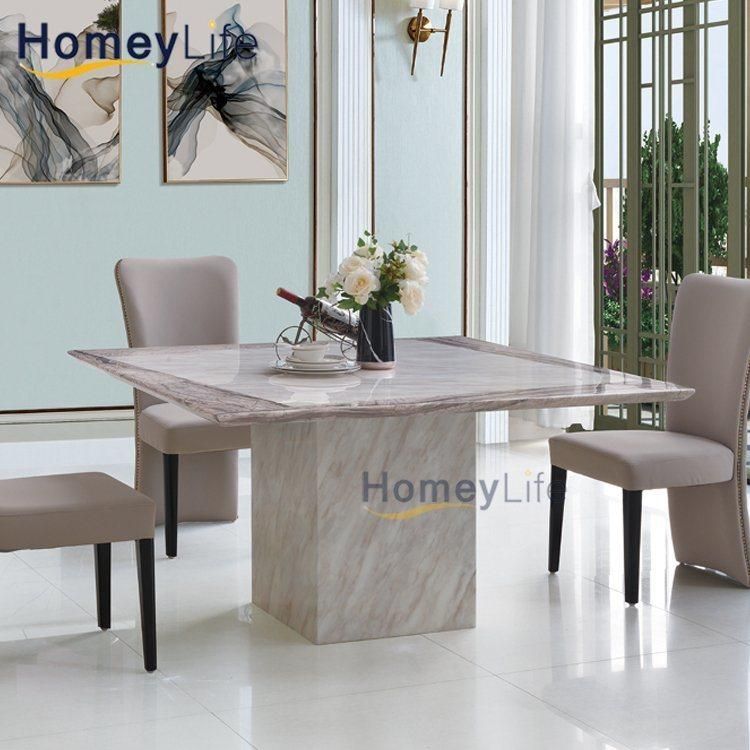 Home Furniture Antique Marble Dining Table with 6 Chairs