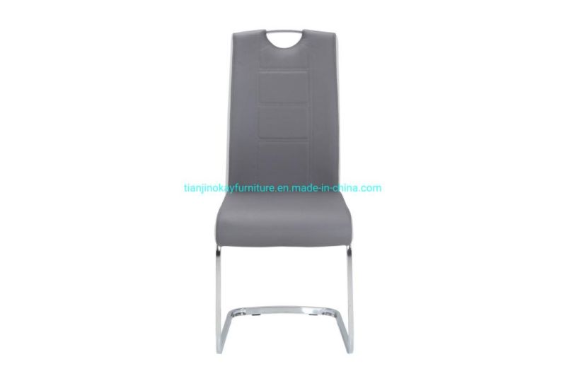 High Quality Home Furniture Stable Chrome Leg PU Dining Chair for Dining Room