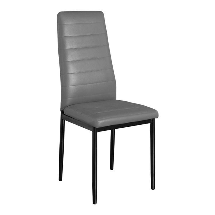Wholesaler French Fashion Power Coating Metal Leg High Back PU Leather Dining Chair