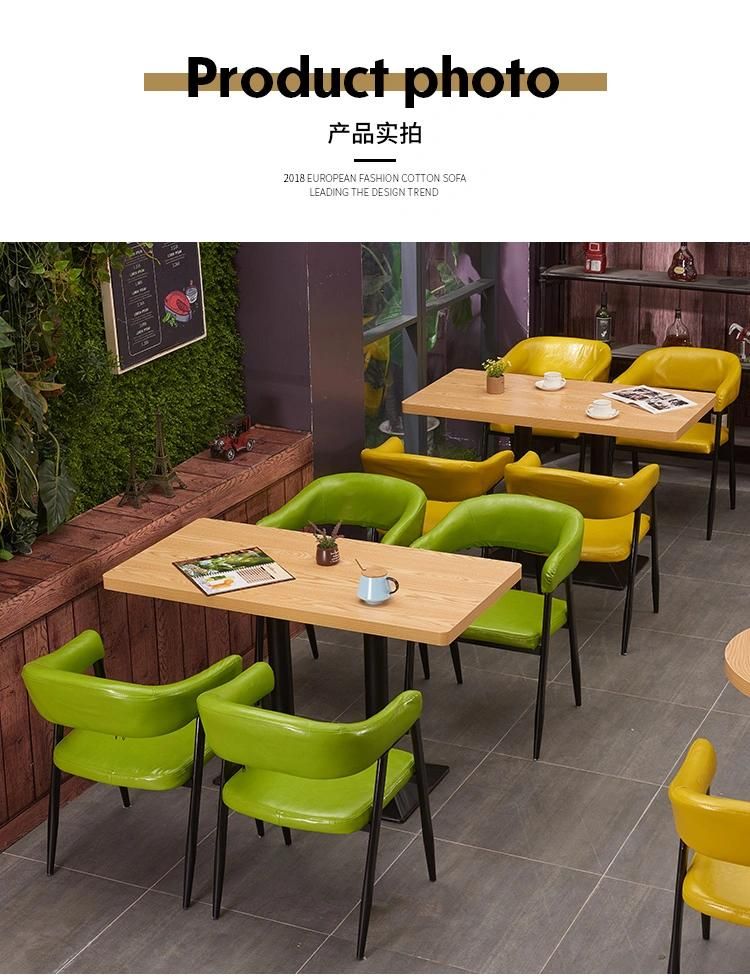 Modern Stylish Cafe Shop Chairs Wood Western Restaurant Furniture Tea Shop Table and Chair Combination Wooden Chair